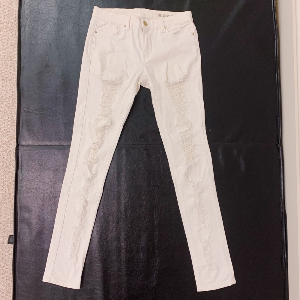 BlANK NYC White Ripped Jeans